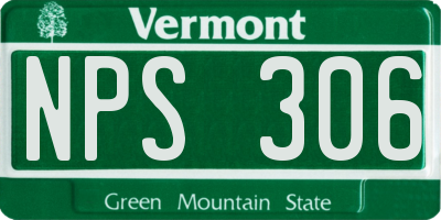 VT license plate NPS306