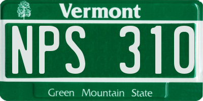 VT license plate NPS310