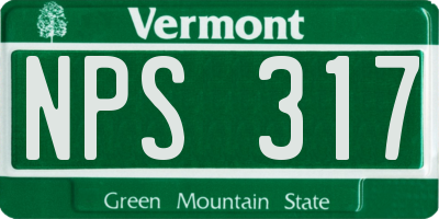VT license plate NPS317