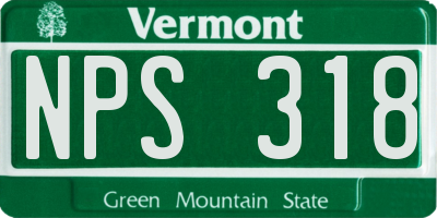 VT license plate NPS318