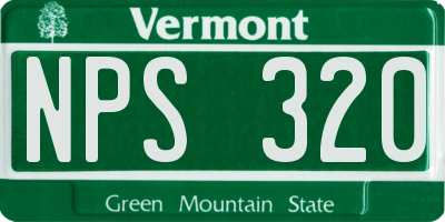 VT license plate NPS320