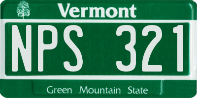 VT license plate NPS321