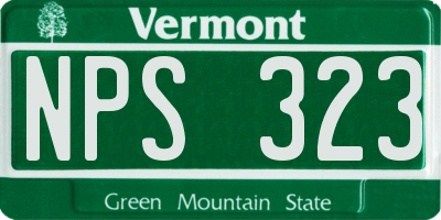 VT license plate NPS323