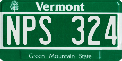 VT license plate NPS324