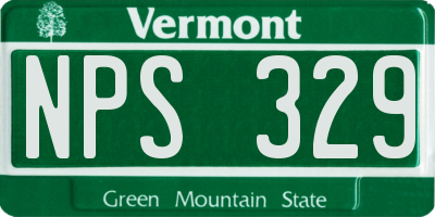 VT license plate NPS329