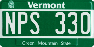 VT license plate NPS330