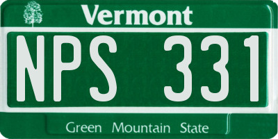VT license plate NPS331