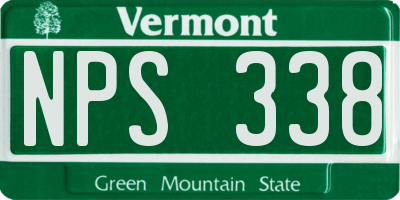 VT license plate NPS338