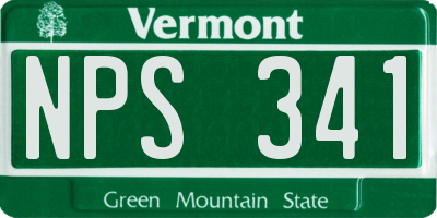 VT license plate NPS341