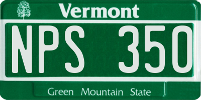 VT license plate NPS350