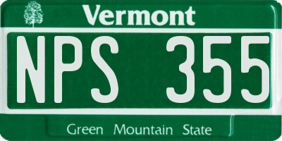 VT license plate NPS355