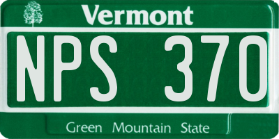 VT license plate NPS370