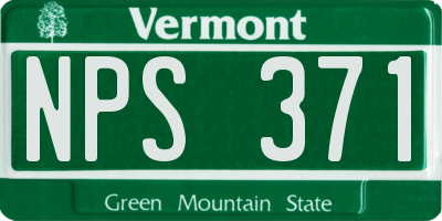 VT license plate NPS371