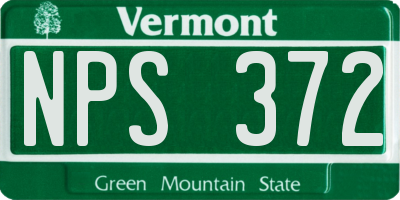 VT license plate NPS372