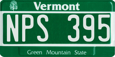 VT license plate NPS395