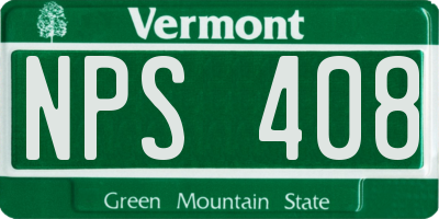 VT license plate NPS408