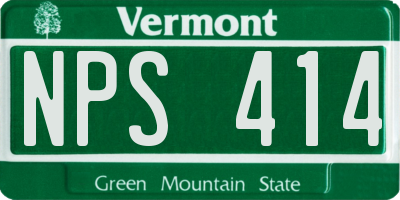 VT license plate NPS414
