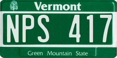 VT license plate NPS417