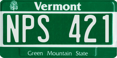 VT license plate NPS421