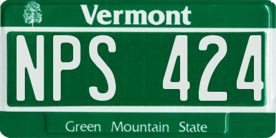VT license plate NPS424