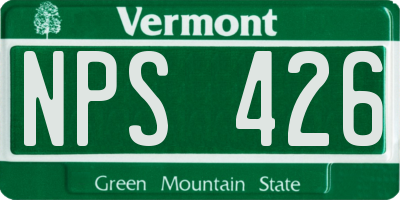 VT license plate NPS426