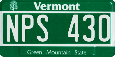 VT license plate NPS430