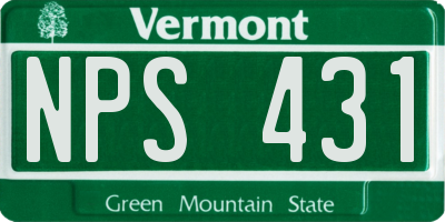 VT license plate NPS431