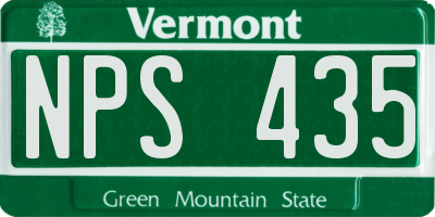 VT license plate NPS435