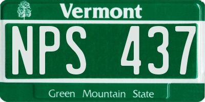 VT license plate NPS437