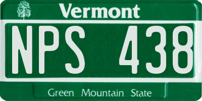 VT license plate NPS438