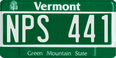 VT license plate NPS441