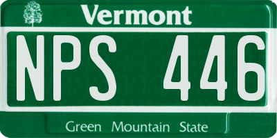 VT license plate NPS446