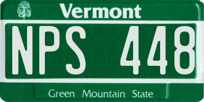 VT license plate NPS448
