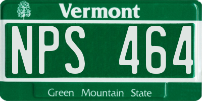 VT license plate NPS464