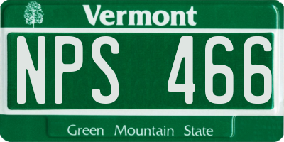 VT license plate NPS466