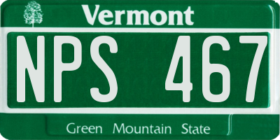 VT license plate NPS467