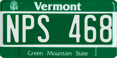 VT license plate NPS468
