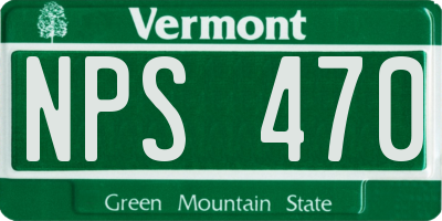 VT license plate NPS470