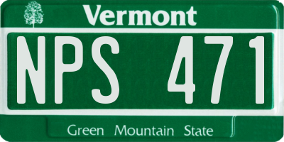 VT license plate NPS471
