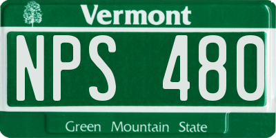 VT license plate NPS480