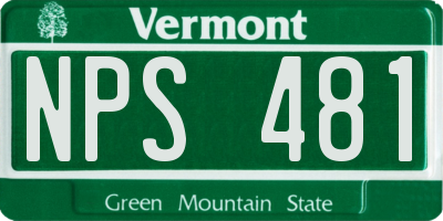 VT license plate NPS481