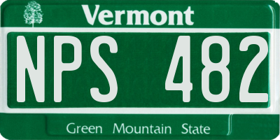 VT license plate NPS482