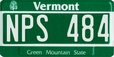 VT license plate NPS484