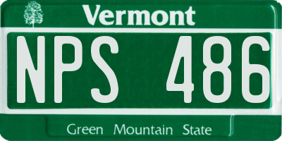 VT license plate NPS486