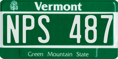 VT license plate NPS487