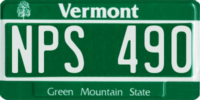 VT license plate NPS490