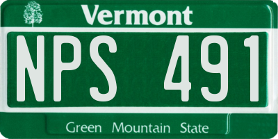 VT license plate NPS491