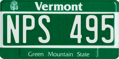 VT license plate NPS495