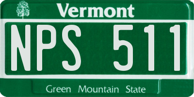 VT license plate NPS511