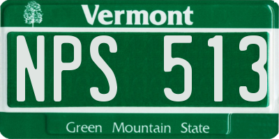 VT license plate NPS513
